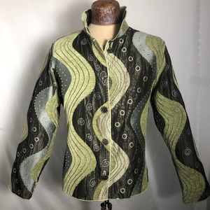 Womens Green&Grey Reversible Jacket. Large. Single Mom Breast Cancer Fundraiser.